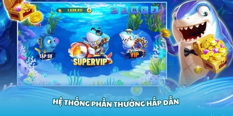 Hệ thống phần thưởng hấp dẫn khi tham gia bắn cá W88